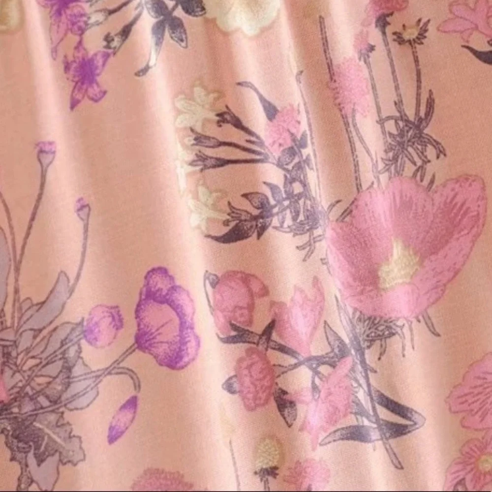 Bohemian Floral Print Maxi Dress Pink Boho Gypsy​​​​​​​​​ - Picture 11 of 12